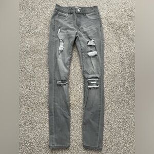 Grey Distressed Skinny Jeans Refuge